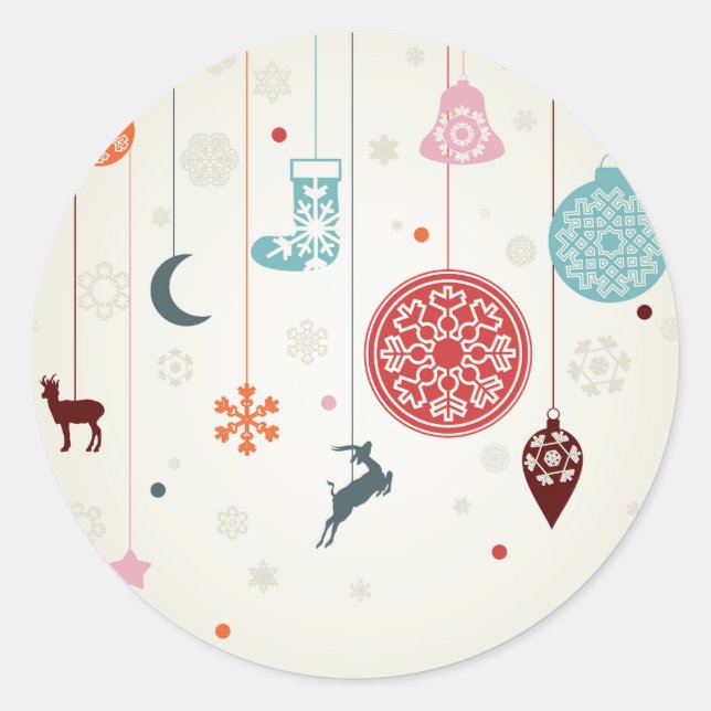 Christmas Classic Round Sticker (Front)