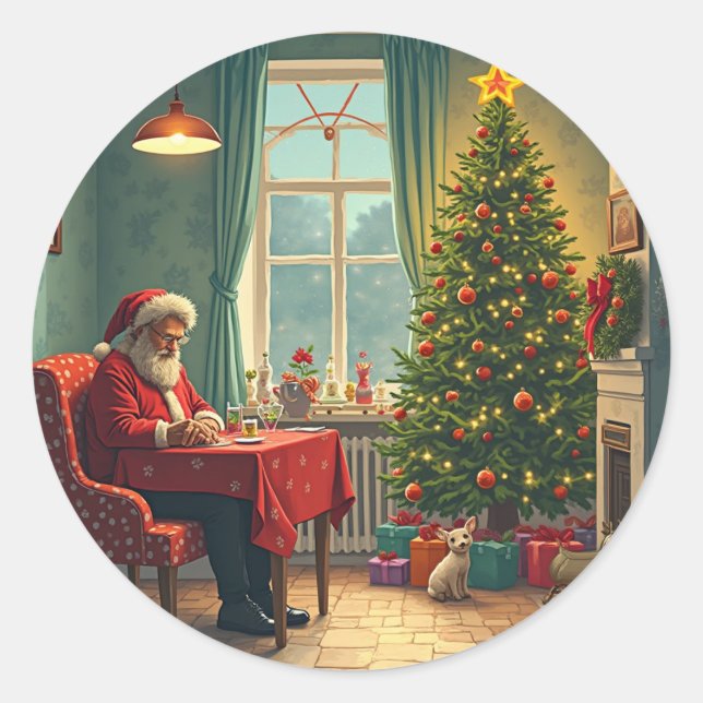 christmas Classic Round Stickers (Front)