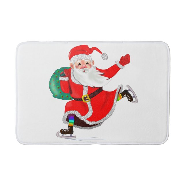 Christmas Claus Gift Bath Mat - Customizable (Front)