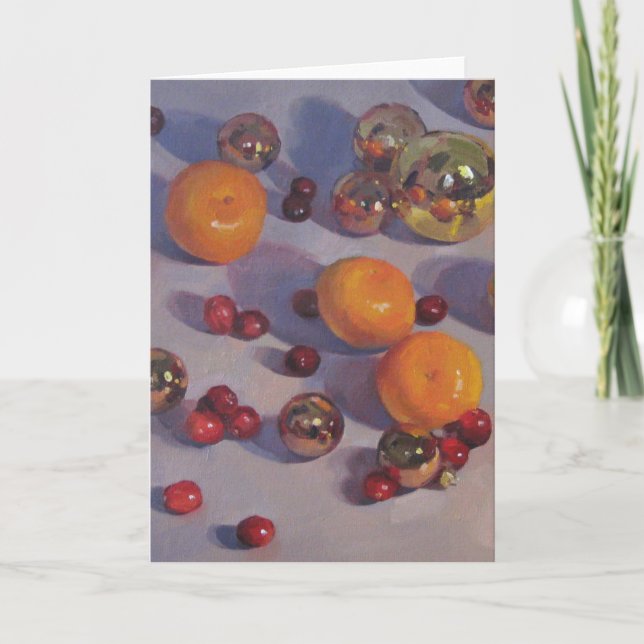 "Christmas Clementines" Xmas Art Card (Front)