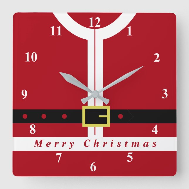 Christmas Clock Funny Santa Design (Front)