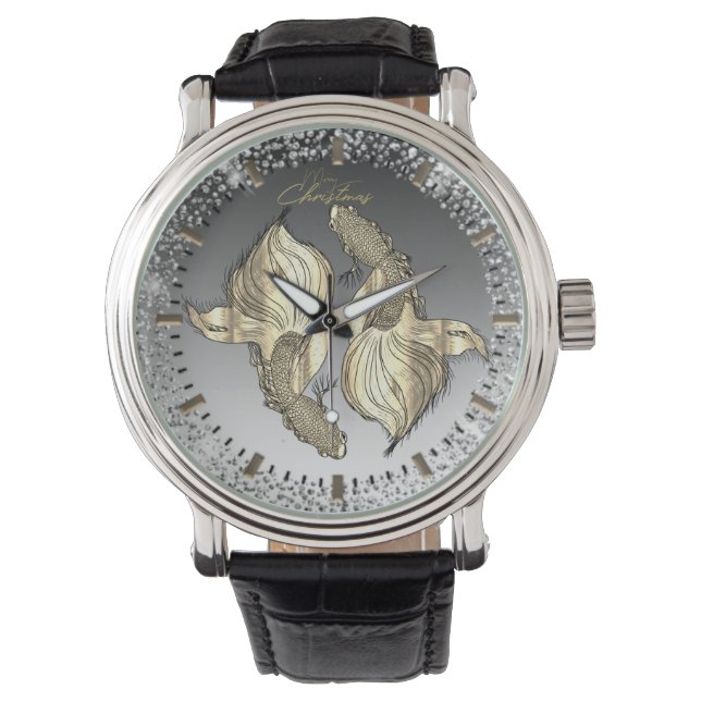 Christmas Clock with Golden Fish Watch (Front)
