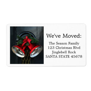 Christmas clocks on door label