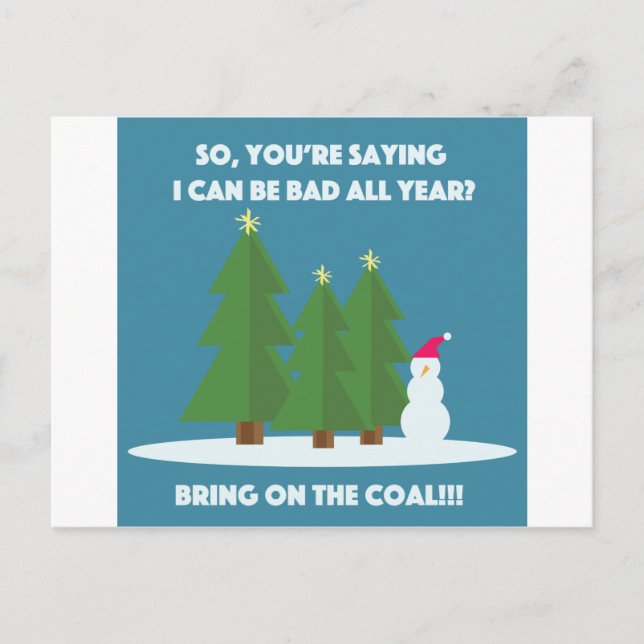 Christmas Coal Holiday Postcard (Front)
