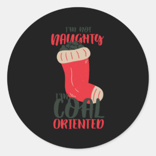 Christmas Coal Stocking Classic Round Sticker