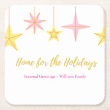 Christmas Coaster  with Holiday Motifs