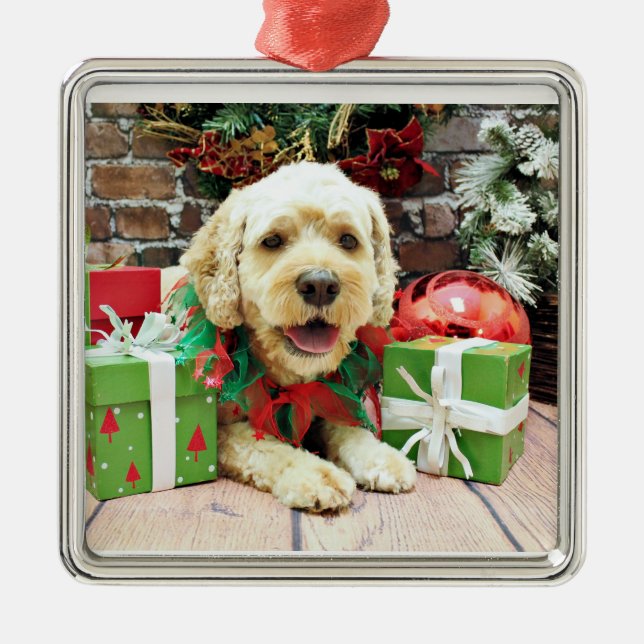 Christmas - Cockapoo - Cooper Metal Ornament (Front)