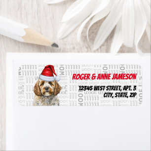 Christmas Cockapoo Père Noël Dog Adresse de retour