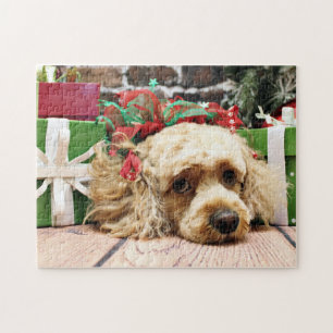 Christmas - Cockapoo - Ruby Jigsaw Puzzle