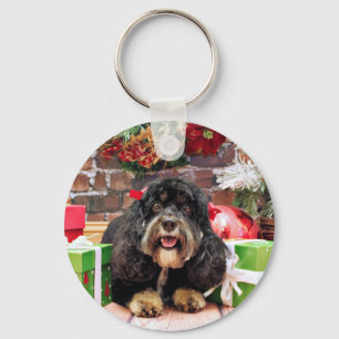 Christmas - Cockapoo - Sadie Keychain