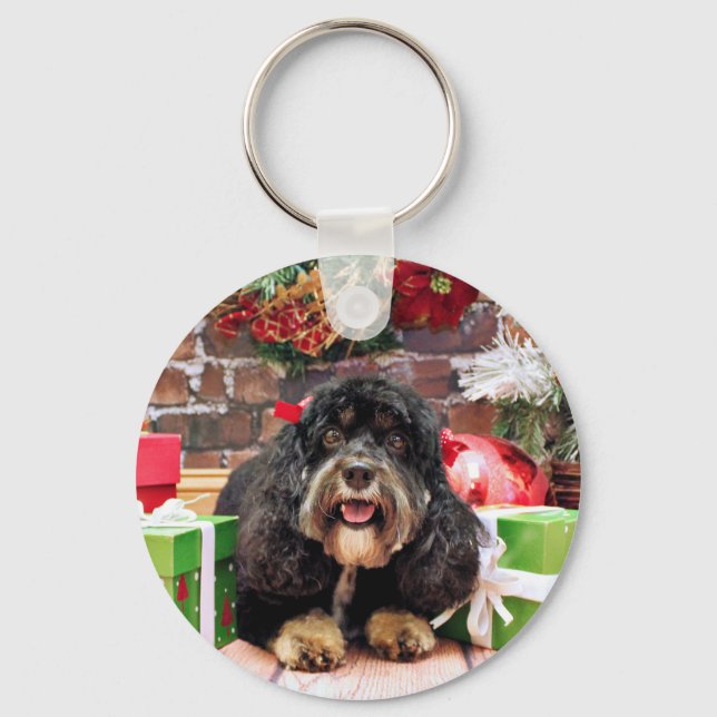 Christmas - Cockapoo - Sadie Keychain (Front)