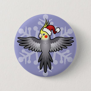Christmas Cockatiel 2 Inch Round Button