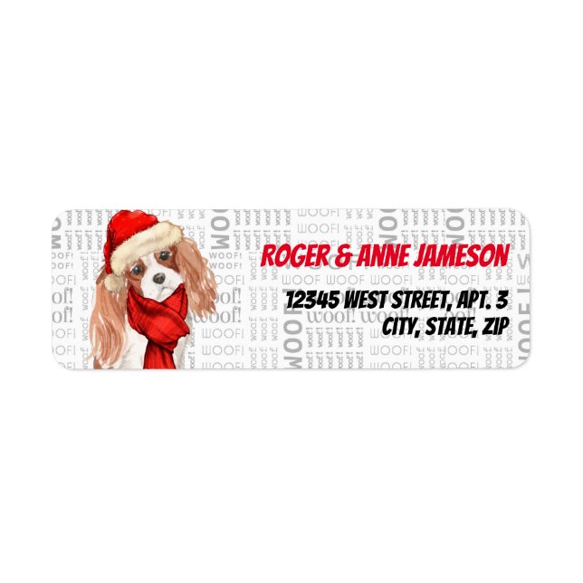 Christmas Cocker Spaniel Dog with Name (Front)