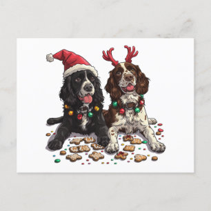 Christmas Cocker Spaniel Dogs Holiday Postcard