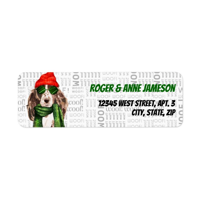 Christmas Cocker Spaniel Santa with Name (Front)