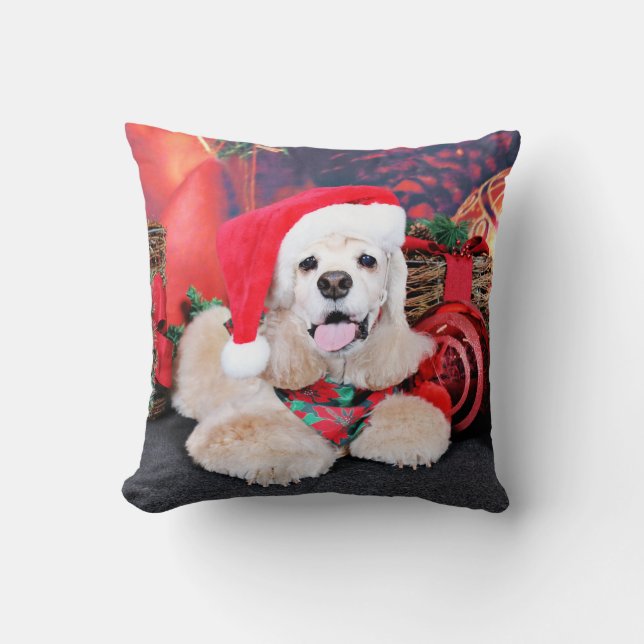 Christmas - Cocker Spaniel - Tobey Throw Pillow (Front)