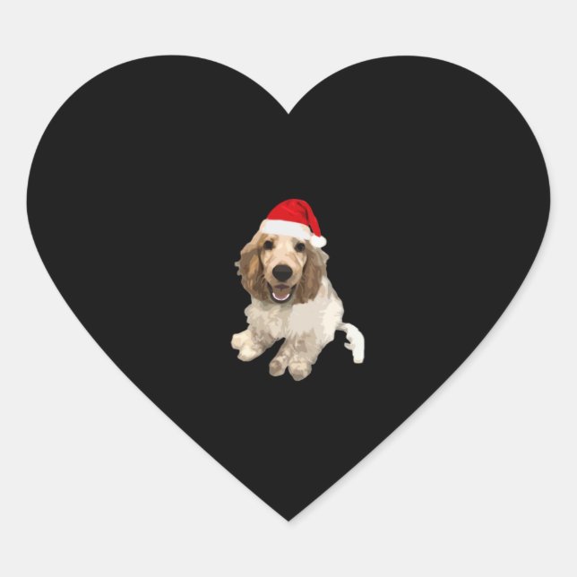 Christmas Cocker Spaniel (White) Essential T-Shirt Heart Sticker (Front)