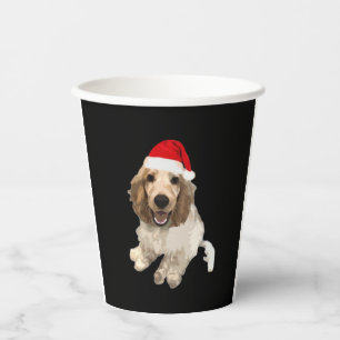 Christmas Cocker Spaniel (White) Essential T-Shirt Paper Cups