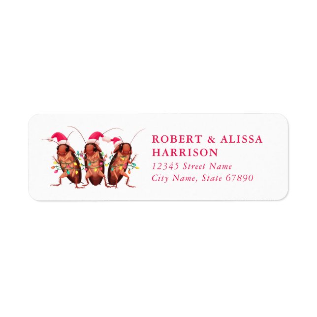 Christmas Cockroach Return Address Labels (Front)