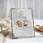 Christmas Cocktail | Bride & Groom Signature Drink Poster<br><div class="desc">Personalize this sign with the names of the bride and groom and their favourite drink choice. Different cocktail illustrations can be made by request. Add your custom wording to this design by using the "Edit this design template" boxes on the right-hand side of the item or click the blue "Customize...</div>