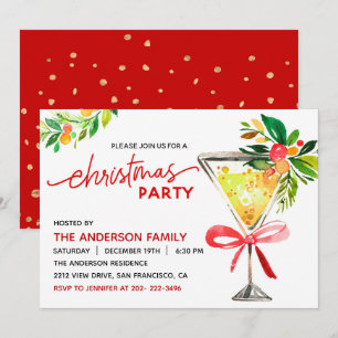 Christmas Cocktail Holiday Party Invitation