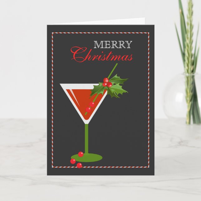Christmas Cocktail Party Holiday Greeting Card (Front)