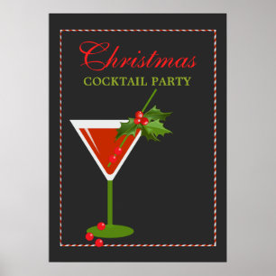 Christmas Cocktail Party Holiday Poster