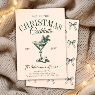 Christmas Cocktail Party Holiday Social Club  Invitation