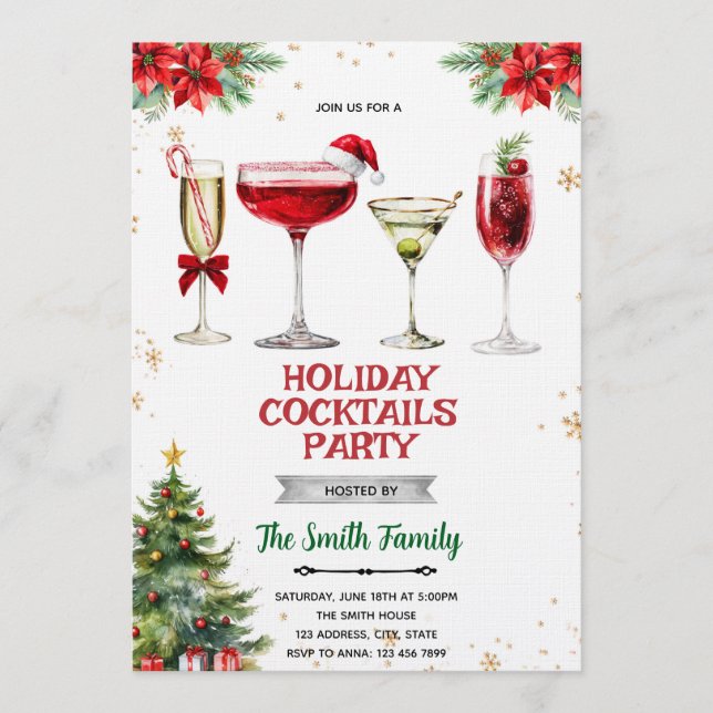 Christmas Cocktail Party Invitation (Front)