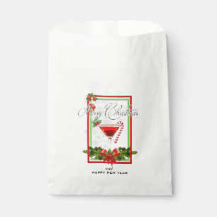 Christmas Cocktail Watercolor Art Favour Bag
