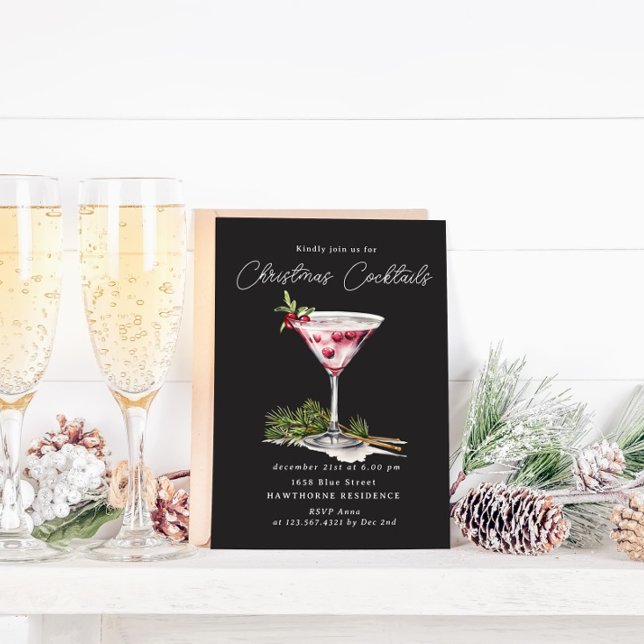Christmas Cocktail's Elegant Party Invitation (Creator Uploaded)