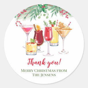 Christmas Cocktails Holiday Party  Classic Round Sticker