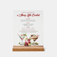 Christmas cocktails Merry holiday bar sign