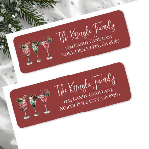 Christmas Cocktails Red Return Address