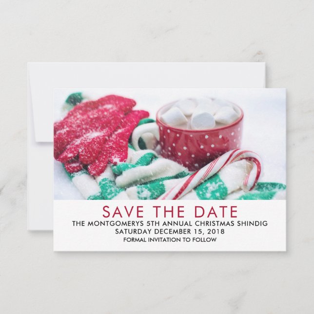 Christmas Cocoa | Candy Cane | Scarf & Mitts Save The Date (Front)