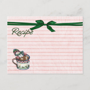Christmas cocoa recipe card postcard
