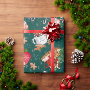 Christmas Cocoa with Marshmallows Mugs Wrapping Paper