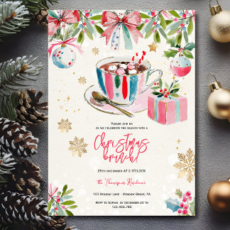 Christmas coffee brunch invitation