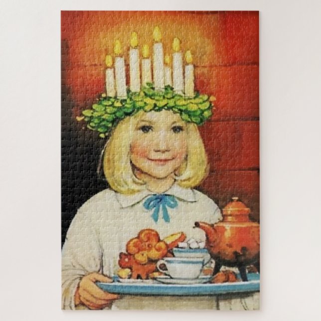 “Christmas Coffee” by Jenny Nystrom Jigsaw Puzzle (Vertical)