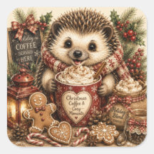 Christmas Coffee Hedgehog Cozy Holiday