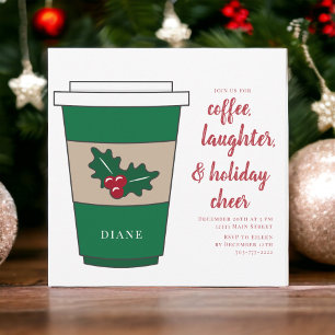 Christmas Coffee Holiday / Coffee, Laughter Cheer Invitation