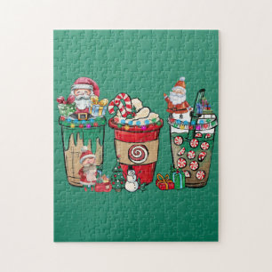 Christmas Coffee Latte Cozy Winter Santa Xmas Coff Jigsaw Puzzle
