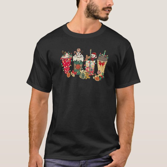 Christmas Coffee Latte Spice Matching Family Pjs P T-Shirt (Front)