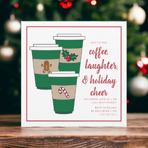 Christmas Coffee Laughter & Holiday Cheer Party Invitation