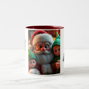 Christmas Coffee mugs Santa And his elves