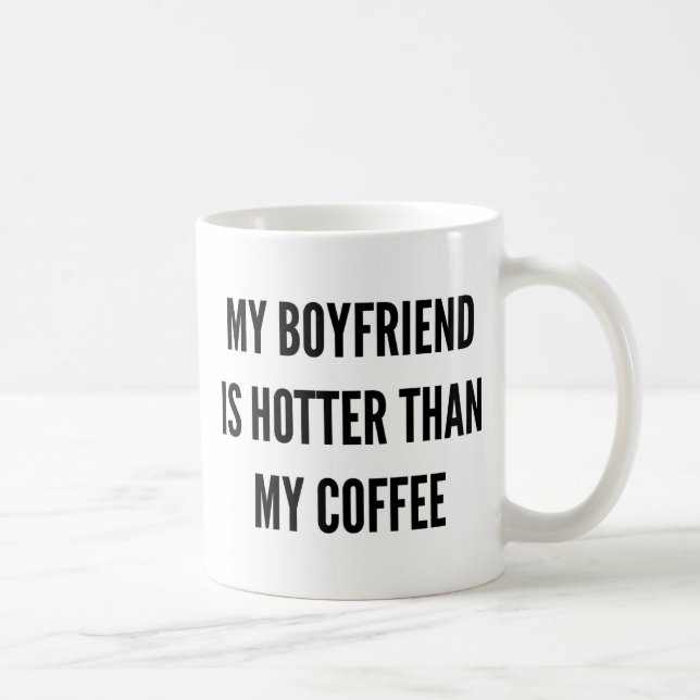 Christmas coffee my boyfriend is hotter than coffee mug (Right)