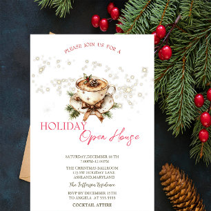 Christmas Coffee Stars Open House  Invitation