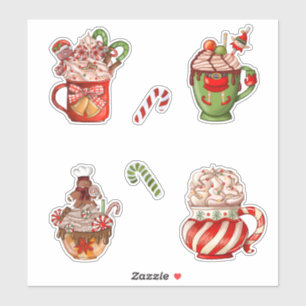 Christmas Coffee & Whipped Cream in Cute Mugs