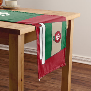 Christmas Coffees Snowflakes Short Table Runner