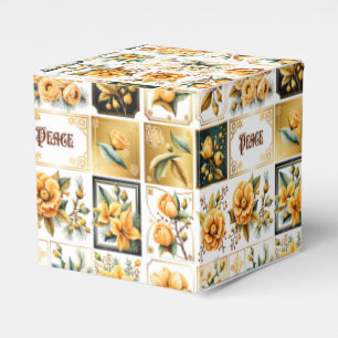 Christmas Collage in Gold Favor Box